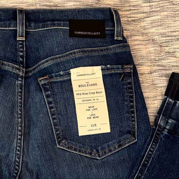 Current/Elliot The Boulevard Mid Rise Crop Bootcut Jeans Sz 26 NWT | Bootcut - - Picture 4 of 11
